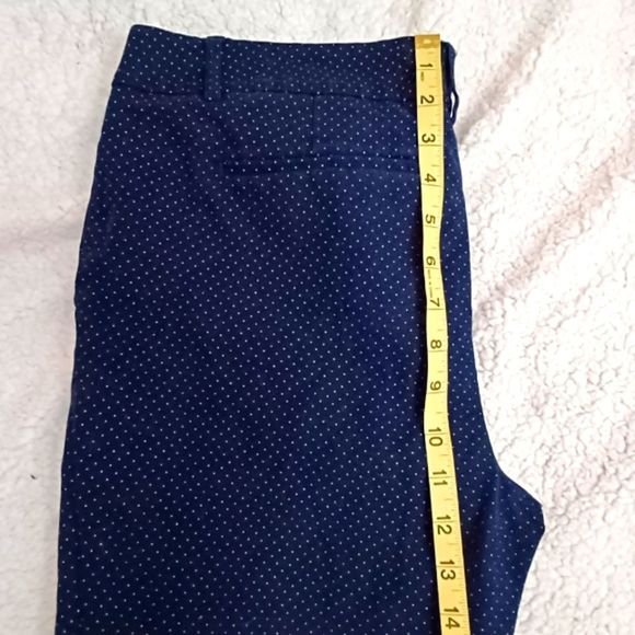 Hilary Radley Navy blue polka dot Capri pants Size 10 - Picture 2 of 6